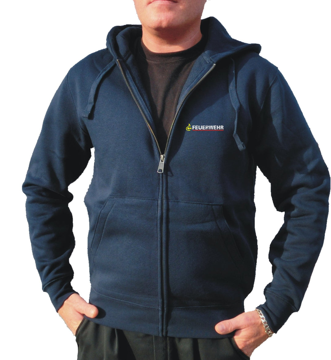 feuer1 Kapuzensweatjacke Navy, BaWü Stauferlöwe nach VwV auf der Vorderseite XXL Navy, XXL Navy