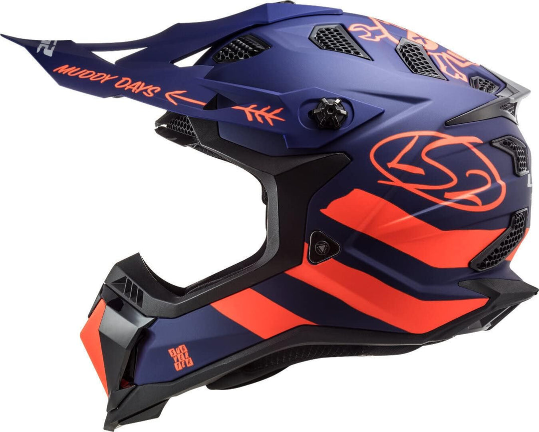 LS2 Motocross-Helm MX 700 Subverter Blau Gr. S S (55/56) Blau matt, S (55/56) Blau matt