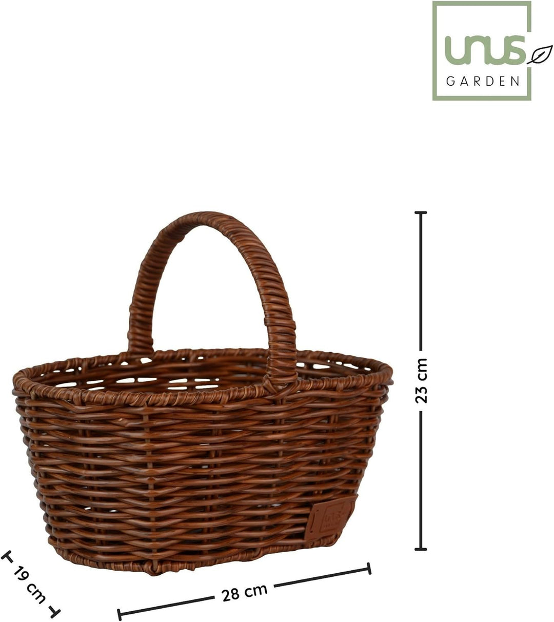 UNUS Kinder-Einkaufskorb Weidenkorb für den Kaufladen Picknickkorb Osterkorb braun Braun klein, Brau