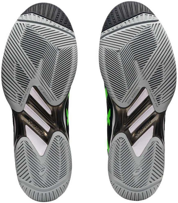 ASICS Herren Solution Speed FlyteFoam 2 Tennisschuhe, Stahlblau/Gefahrgrün 42 EU Black Green Gecko,