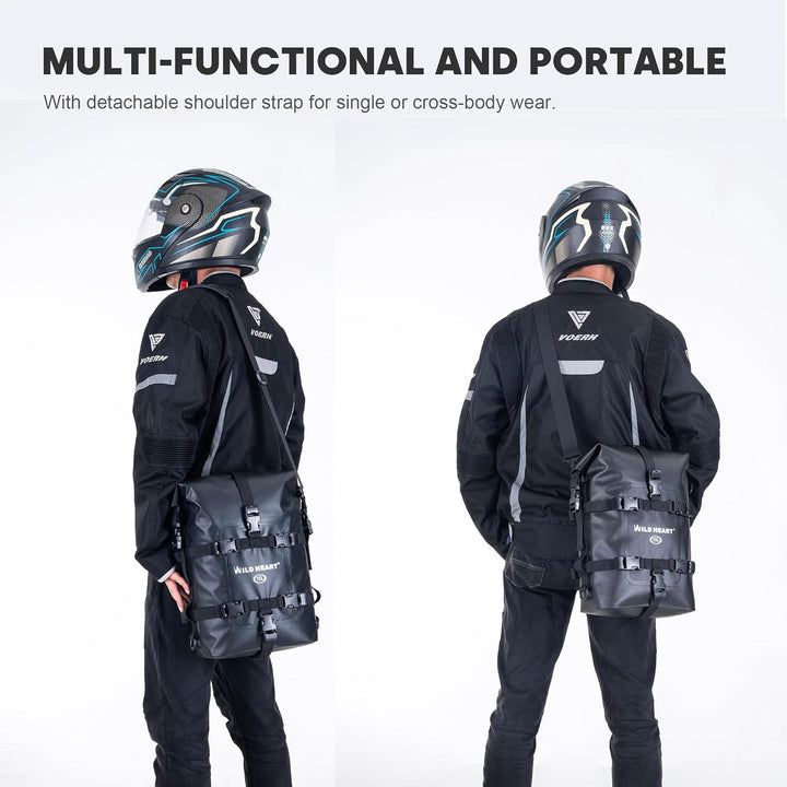 WILD Heart Motorrad-Trockentasche Sturzbügel-Taschen Tasche Gepäck Sissy Bar Rücksitz Sattelträger H