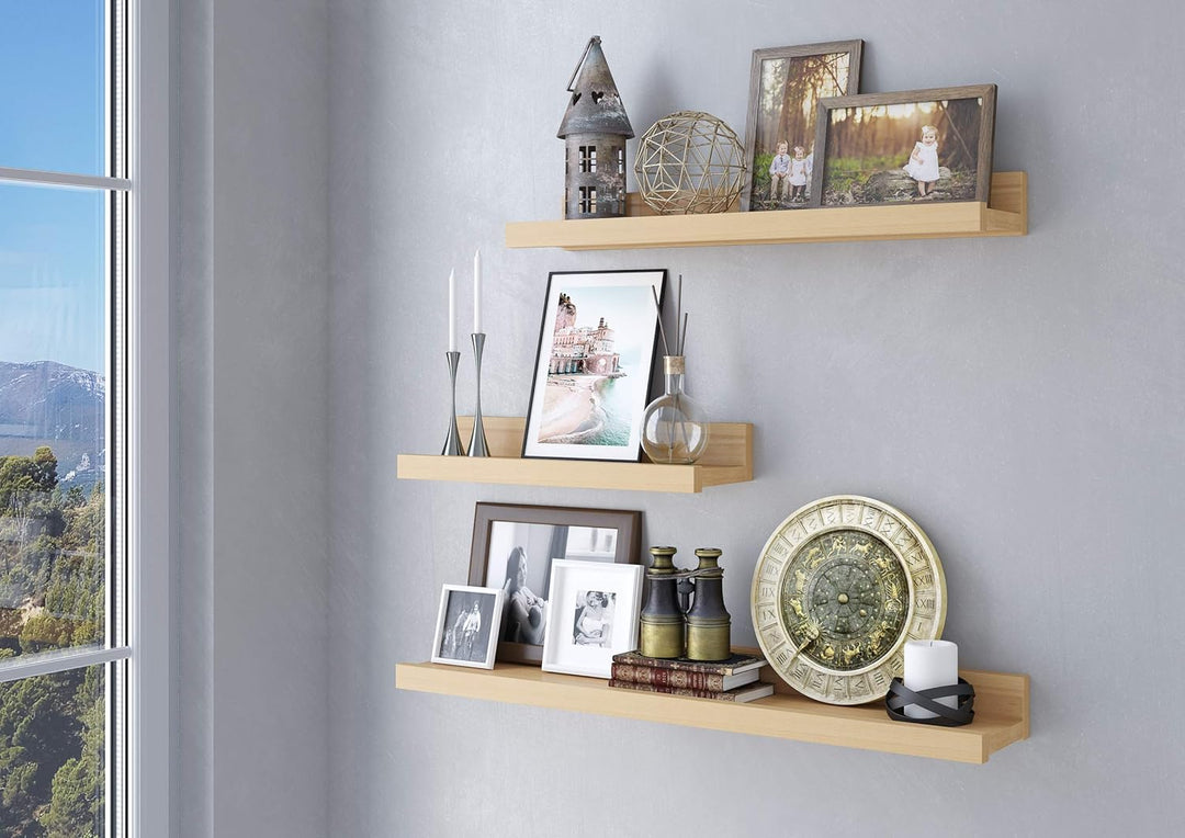 Erst-Holz Bucheablage Regal Fotoleiste für Bilder Bücher und Deko in DREI verschiedenen Längen V-90.