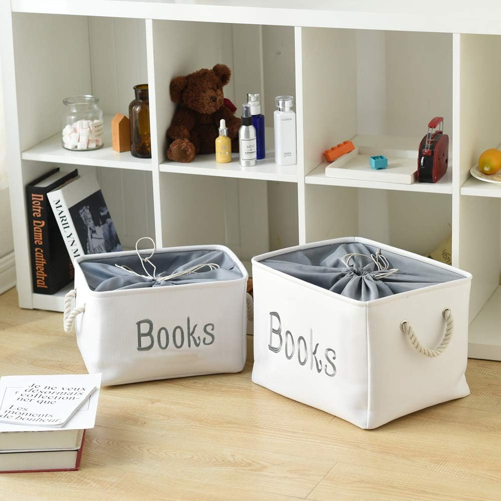 INough Bücher Aufbewahrungsbox Aufbewahrungskorb für Kinder, Kallax Boxen Bücherkorb Kinder gross Au