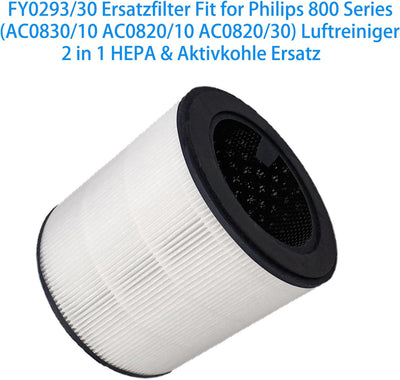 FY0293/30 Ersatzfilter Kompatibel mit Philips 800 Series AC0830/10 Luftreiniger, 3 in 1 HEPA & Aktiv