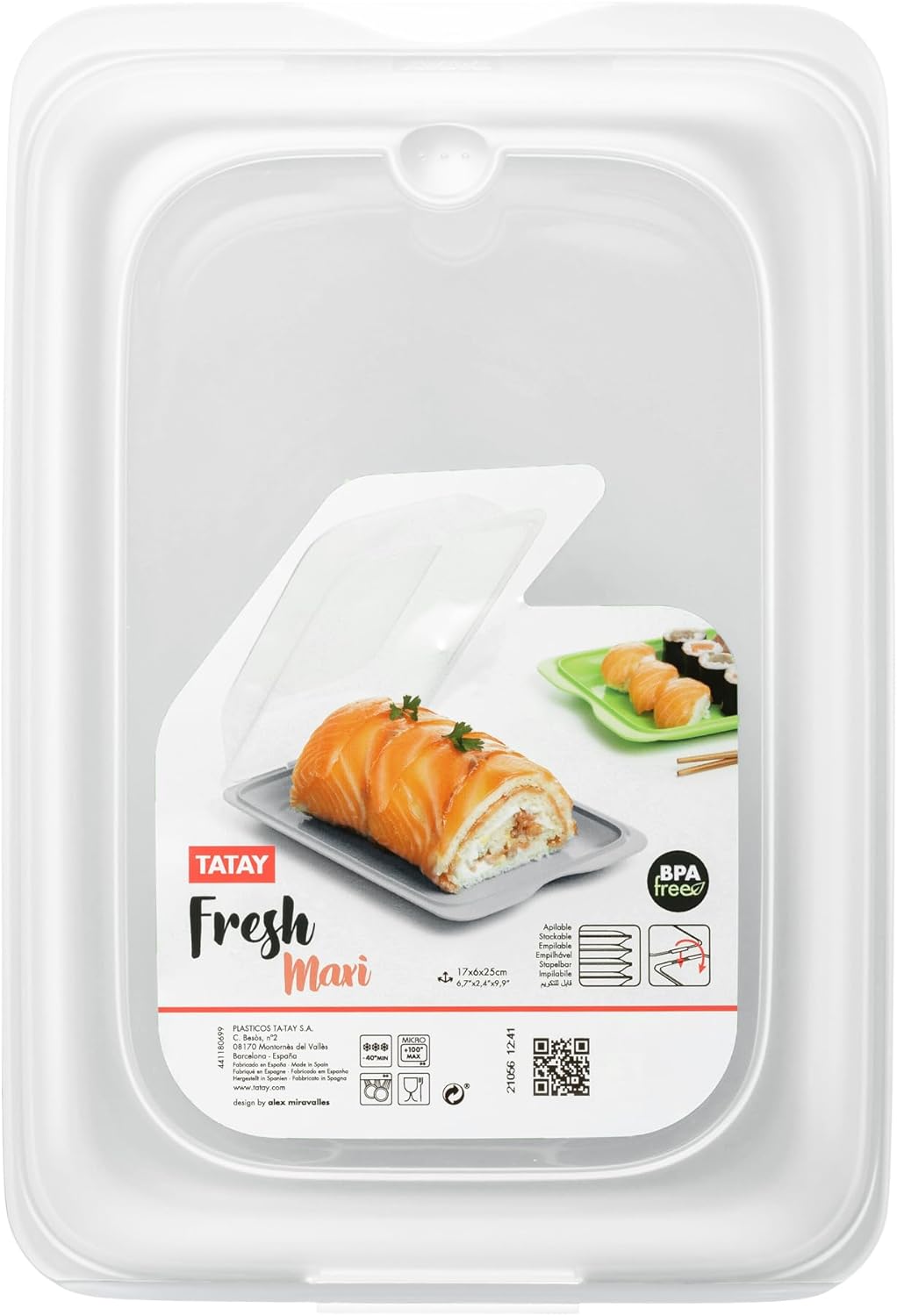 TATAY Aufschnittboxen für Kühlschrank | 3er Set Maxi | Frischhaltedosen mit Deckel, Stapelbar | Geei