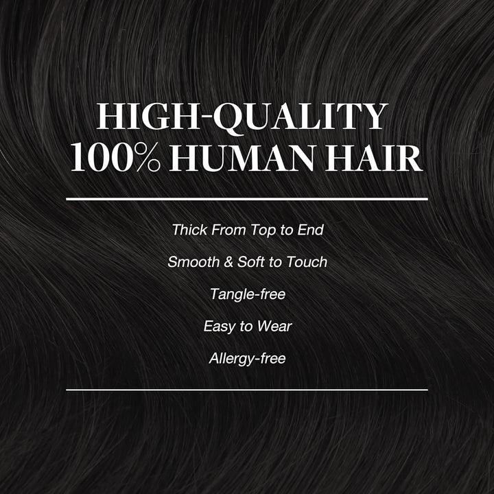 GOO GOO Clip in Extensions Echthaar, Echthaar Extensions Clip, 20cm 50g 7pcs, Haarverlängerung Echth