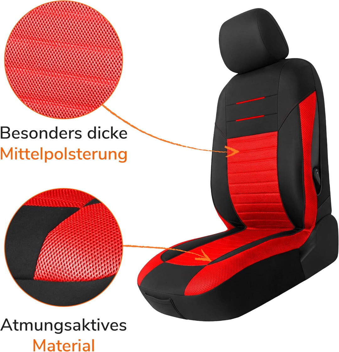 Upgrade4cars Autositzbezüge Set Universal Version 2026 | Auto-Schonbezüge für die Vordersitze & Rück