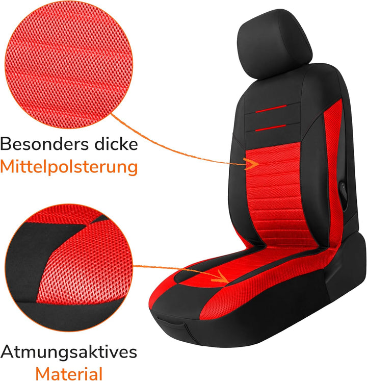 Upgrade4cars Autositzbezüge Set Universal Version 2026 | Auto-Schonbezüge für die Vordersitze & Rück