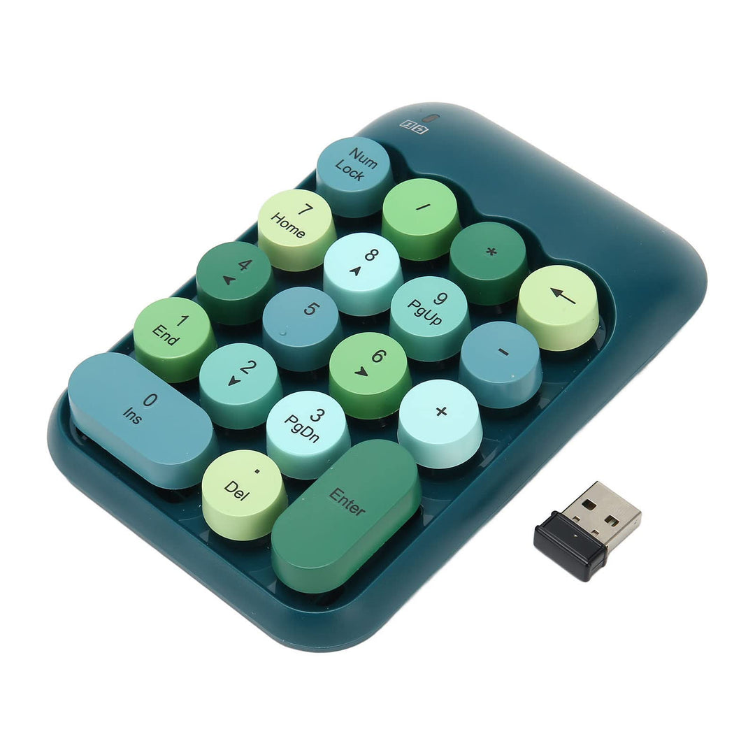 USB-Ziffernblock, Mechanischer Nummernblock für Laptop, 18 Tasten, Retro-Farbschreibmaschine, Runde