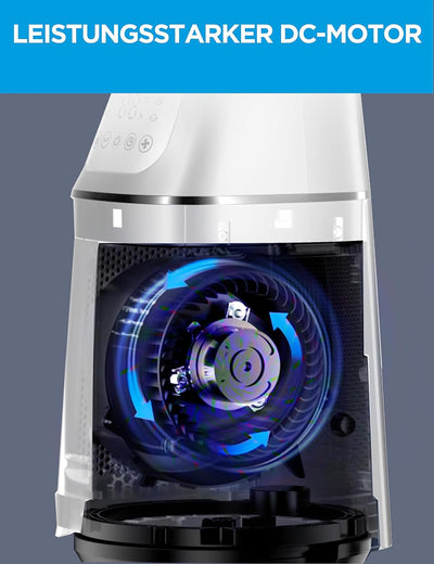 Midea MFP-120 (WH) 2 in 1 Turmventilator Leise 38dB Luftreiniger CADR 120 für 47.6 ㎡ LED Display Fer
