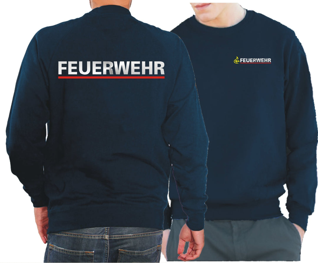 feuer1 Sweatshirt Navy, BaWü Stauferlöwe nach VwV mit Rückendruck Feuerwehr S Navy, S Navy