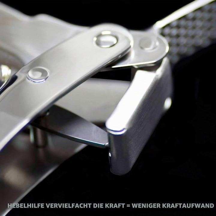 MANNKITCHEN Edelstahl Knoblauchpresse - Robust, Professionelle Qualität, Doppelhebel-Unterstützt Mit