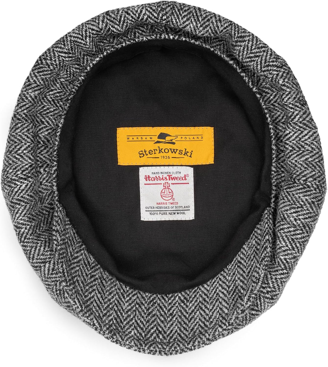 Sterkowski Peaky Style | Harris Tweed Schiebermütze für Herren | Warm Komfortabel Schirmmütze 55 Sch