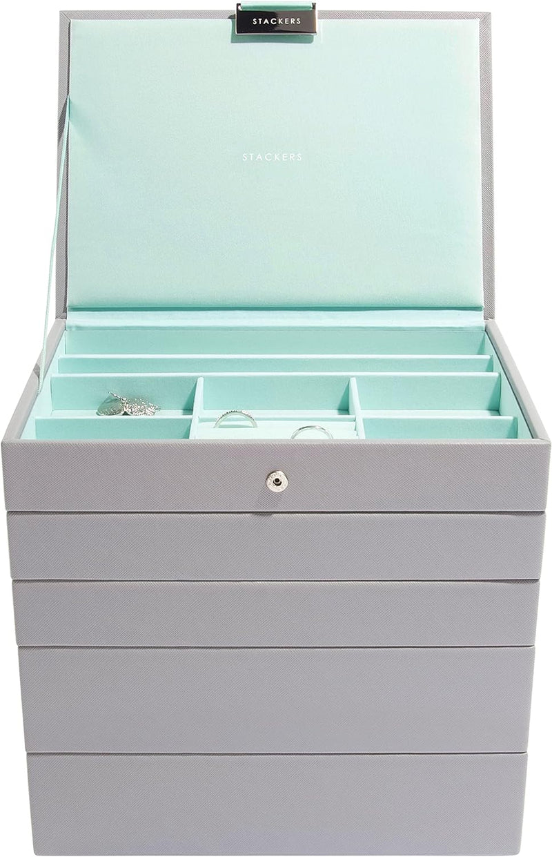 Stackers Grau Mint Klassisch Schmuckschatulle - 5 Dove Grey/Mint Green, Dove Grey/Mint Green