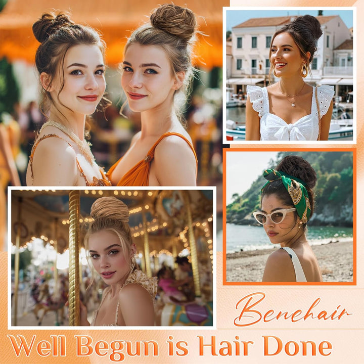 Benehair Echthaar Scrunchies Hochsteckfrisur, Echthaar Haargummi Hochsteckfrisuren, 25g Echte Haare