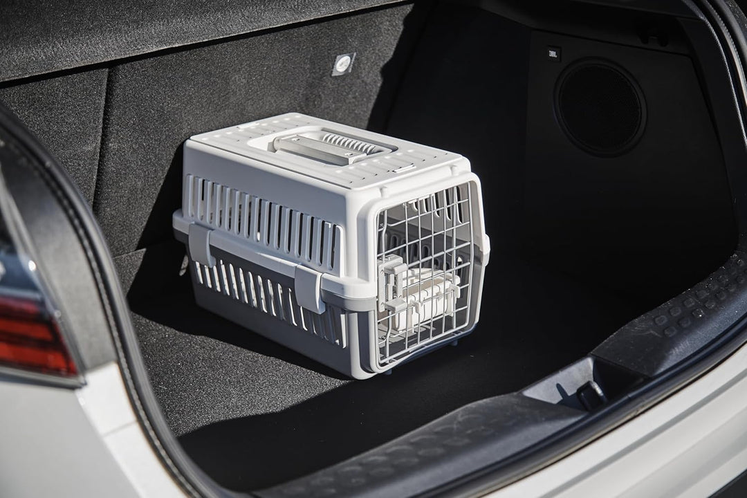 Iris Ohyama, Kiste, Käfig, Transportbox für Hund, Katze, 2 Türen, L46 x T29 x H28.5 cm, ATC-460, Gra