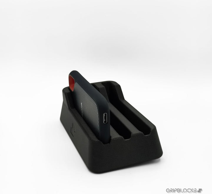 SSD Organizer Ständer für SanDisk, Schwarz, Kunststoff, Kompakter Schreibtisch-Halter für Extreme Po