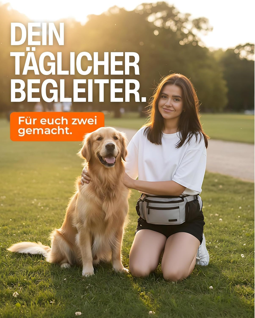 Gassi Tasche 'Atlas' - Premium Leckerlitasche für Hunde - Inkl. YKK® Zipper & Leinenhalterung - Bauc