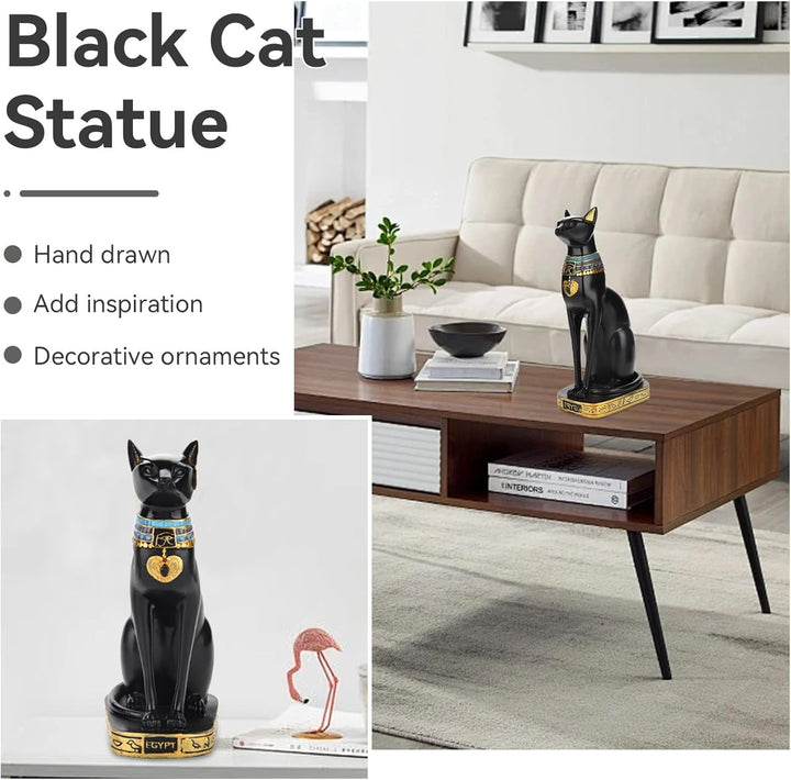 Cyrank Ägyptische Katzengöttin, Bastet Katze Sammlerstück Katzengöttin Statue mit Harz Ägyptische Ka