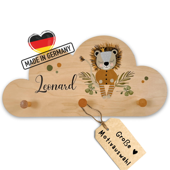 EmiliaLotte Kindergarderobe Personalisiert mit Wunschname I Garderobe Kinder aus Holz - Verschiedene