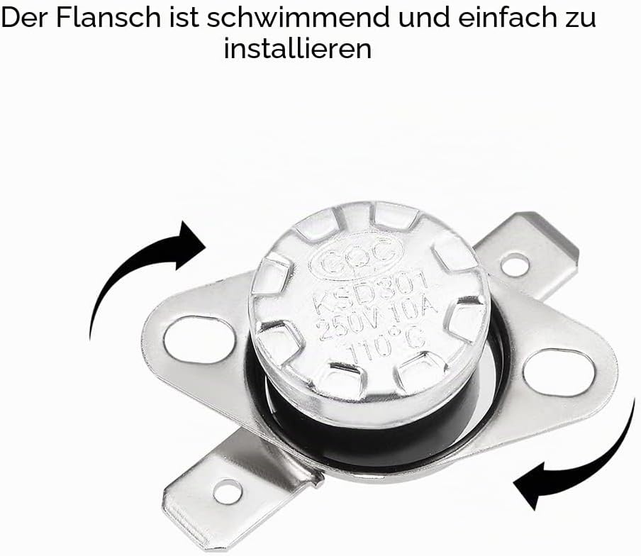 sourcing map 20 Stück Thermo Steuerschalter Sortiment NC + NO KSD301 Thermostat 40-135°C (NC) 40-100