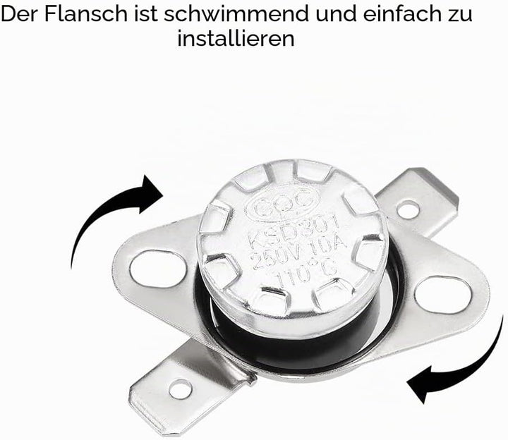 sourcing map 20 Stück Thermo Steuerschalter Sortiment NC + NO KSD301 Thermostat 40-135°C (NC) 40-100