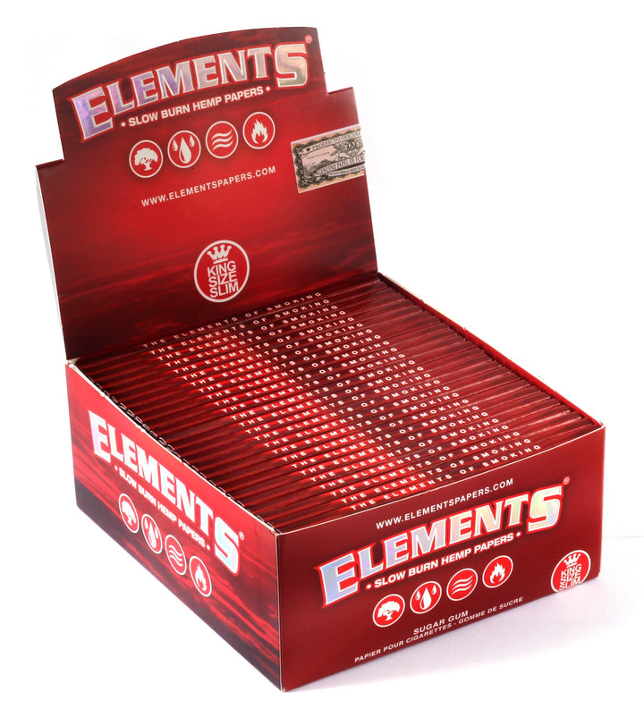 Elements 18438 RED-King Size Slim-50 Heftchen a 33 Blatt, Papier, Rot