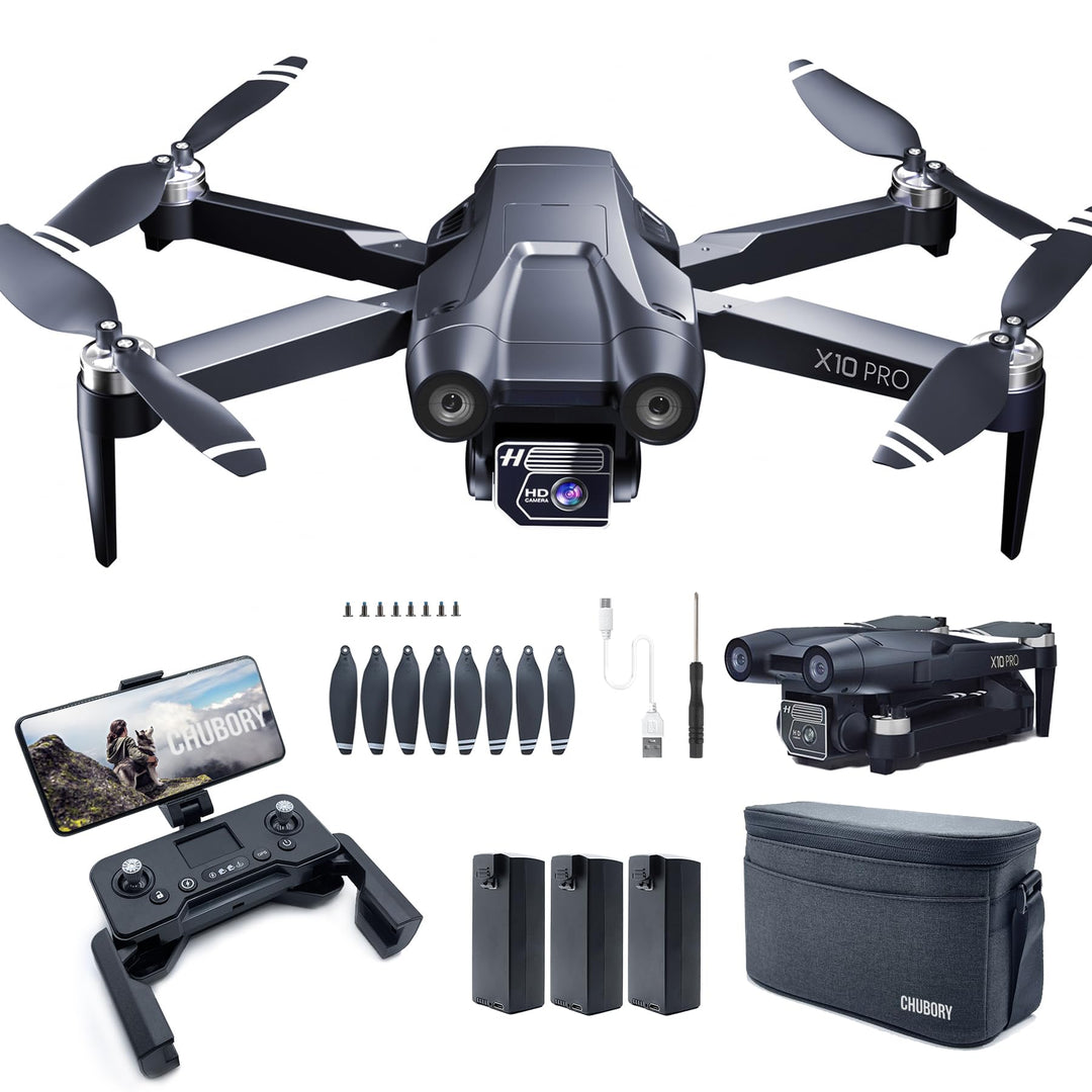 CHUBORY X10 PRO GPS Drohne mit 4K UHD Kamera für Erwachsene | 90 Min Flugzeit & 1000m Steuerreichwei