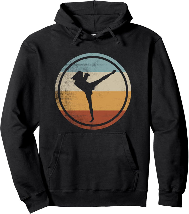 Retro Design Kickboxerin Training Kickboxen Pullover Hoodie