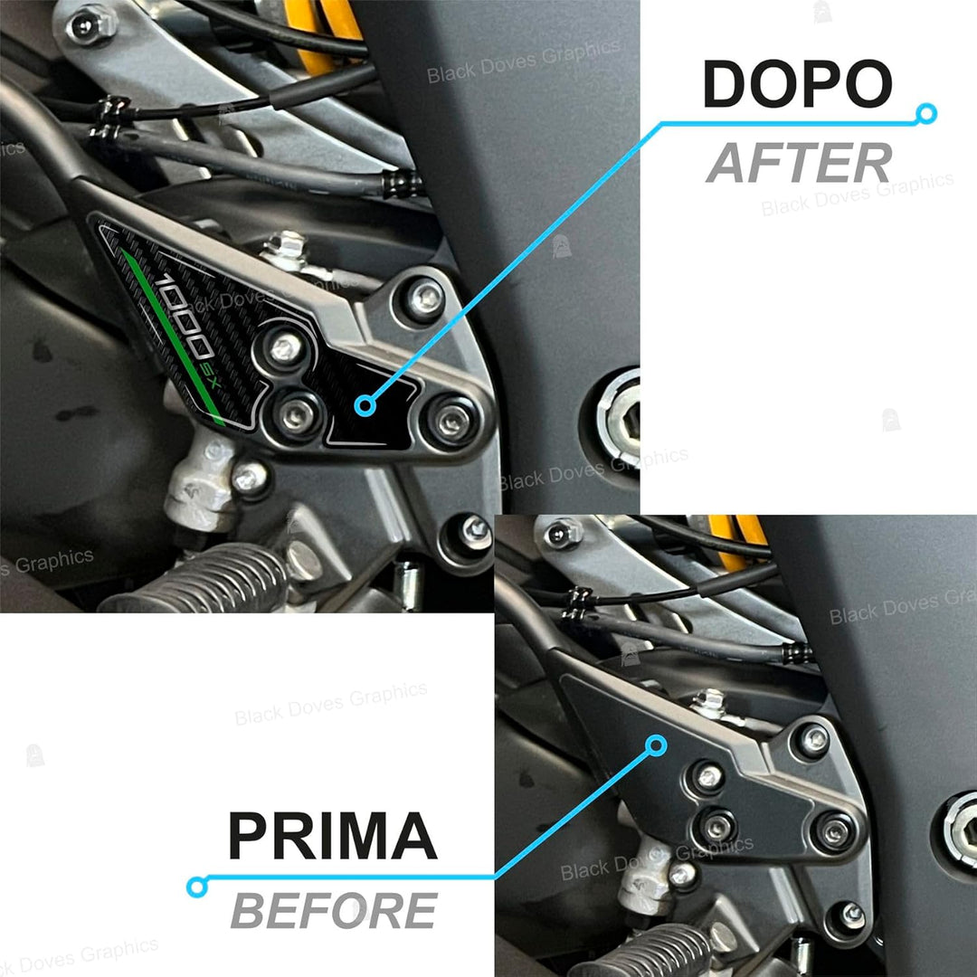 Harzbeschichtete 3D-Aufkleber kompatibel mit KAWASAKI Ninja 1000 SX 2020-2022 (Einstiegsschutz) Absa