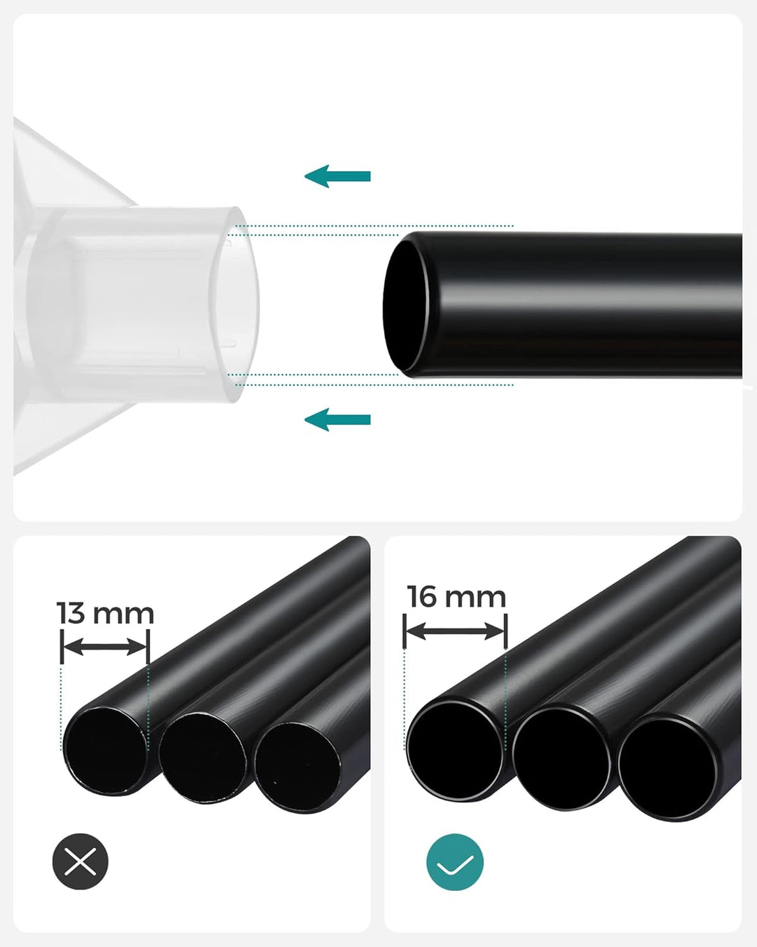 SONGMICS Stoffschrank, Kleiderschrank, 45 x 170 x 167 cm, 4 Hängefächer, mit Ablagen, 4 Seitentasche