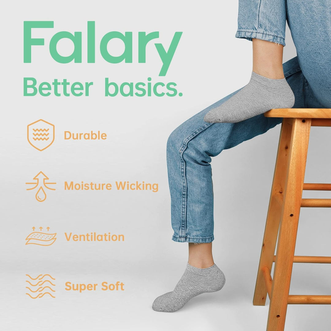 FALARY Sneaker Socken Herren & Damen bio Baumwolle 12 Paar Sneakersocken Kurze Socken Sportsocken Ha
