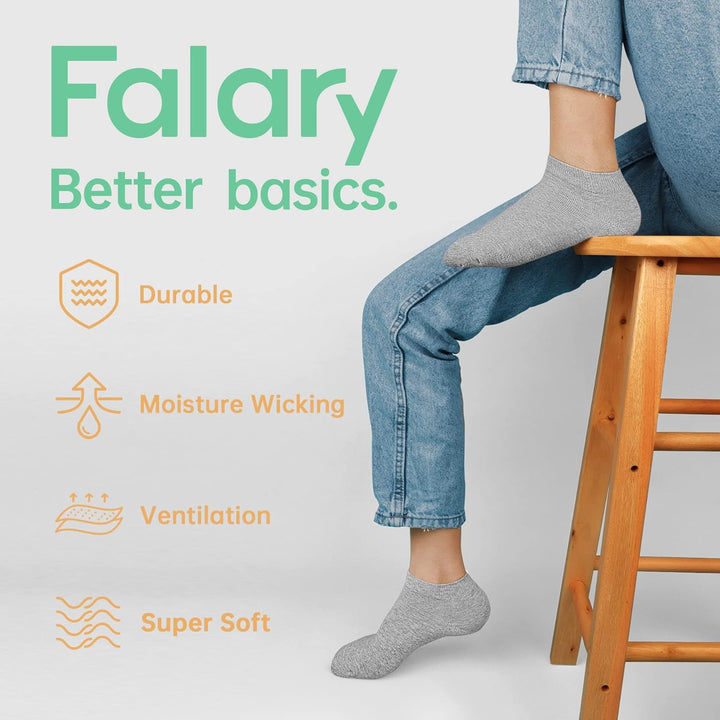FALARY Sneaker Socken Herren & Damen bio Baumwolle 12 Paar Sneakersocken Kurze Socken Sportsocken Ha