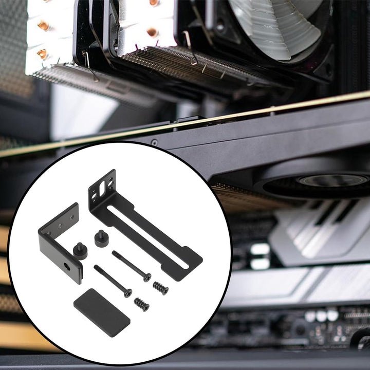 2 Stück GPU-Halterungen mit Schrauben Schwarzer Edelstahl GPU-Anti-Durchhang 6–96 Mm Black, Black
