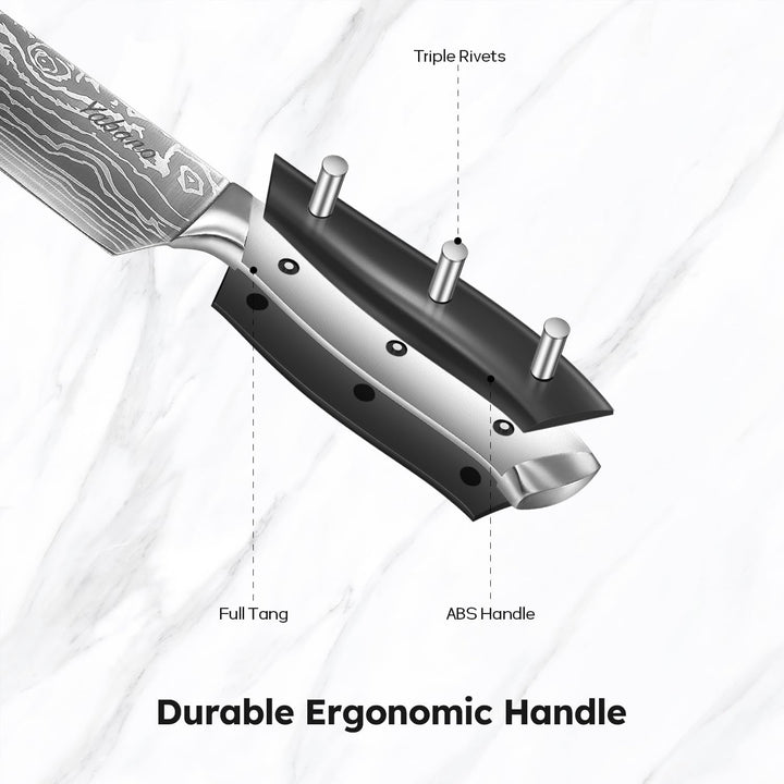 Yabano Messerblock Set, 14-teilig Küchenmesserset Edelstahl, Messer Set mit Holzblock und integriert