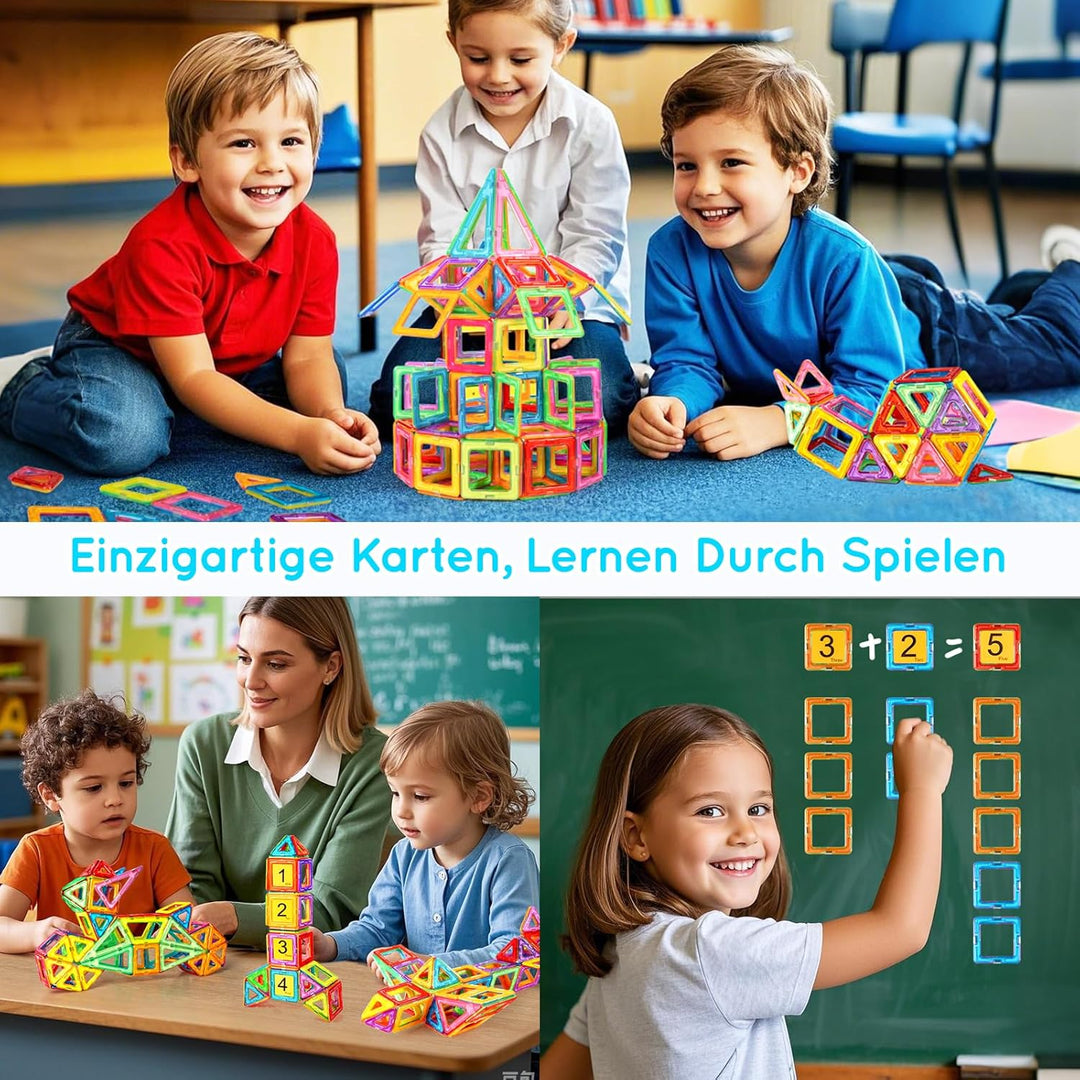 Assark 98pcs Magnetische Bausteine, Castle Magnetblöcke Konstruktion Bauen Blöcke Set für Kinder Spi
