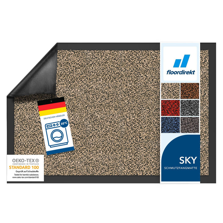 Floordirekt Schmutzfangmatte Rhine - waschbare & leistungsstarke Fussmatte - Sauberlaufmatte mit Rut