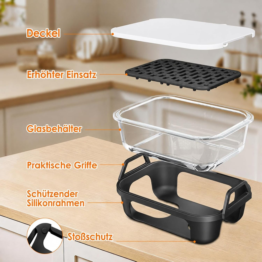 Glas Auflaufform für Airfryer passend für Ninja AF400EU DZ400EU AF500EU – Heissluftfritteuse Zubehör