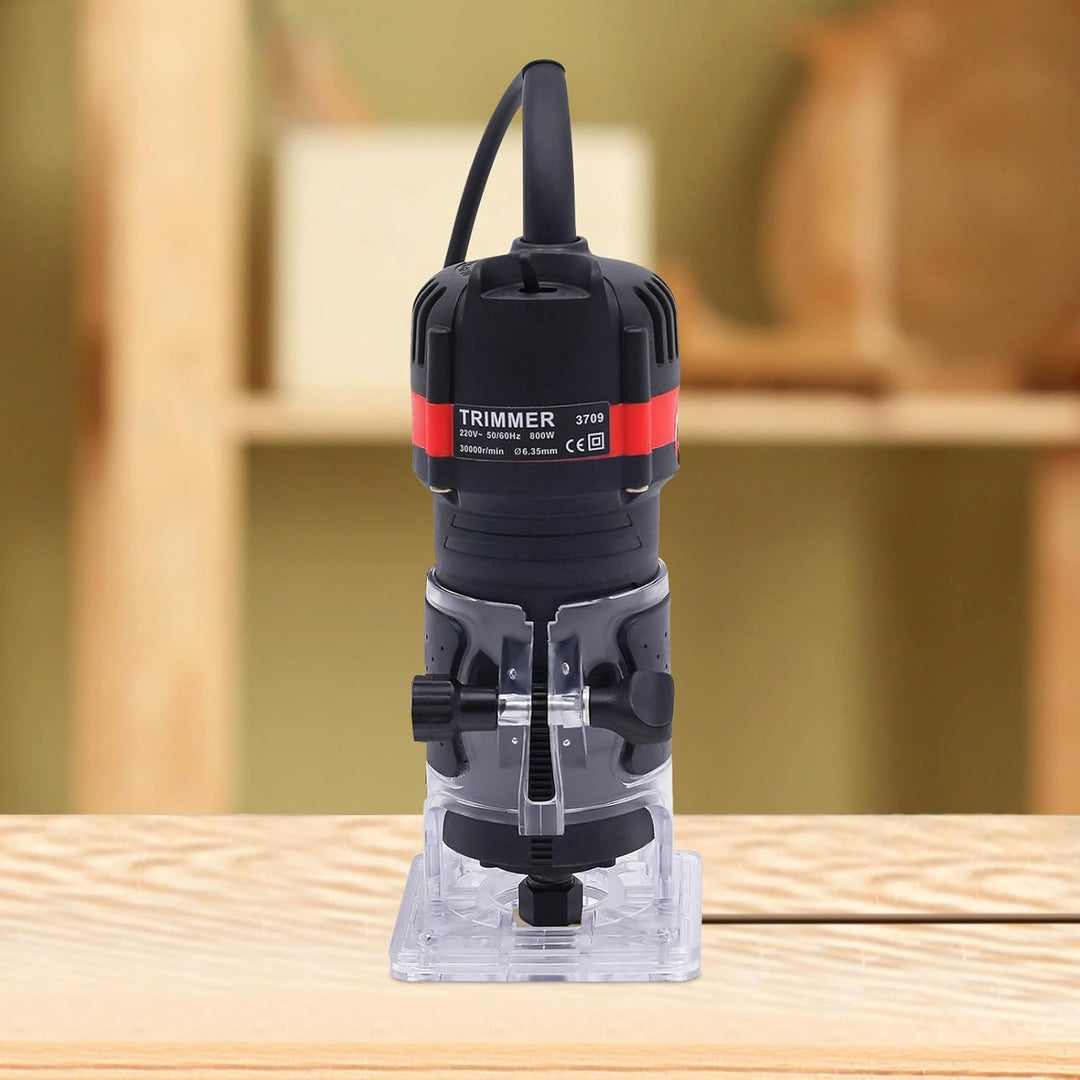 MINRS Oberfräse 800W Holzfräse Elektrische, Oberfräse Trimmer Einhandfräse 6,35mm Durchmesser Kanten