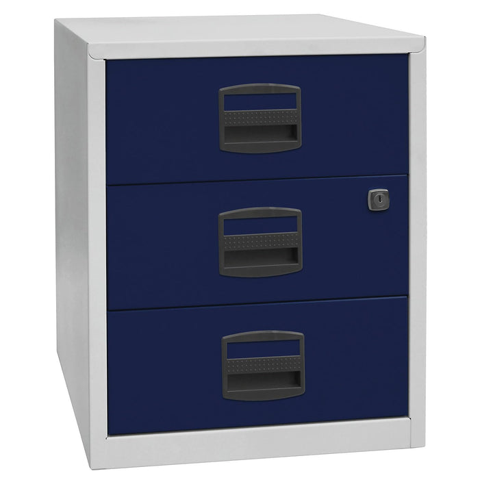 Bisley Home mobiler Beistellschrank PFA, 3 Universalschubladen, Metall, 505 Korpus Lichtgrau, Fronte