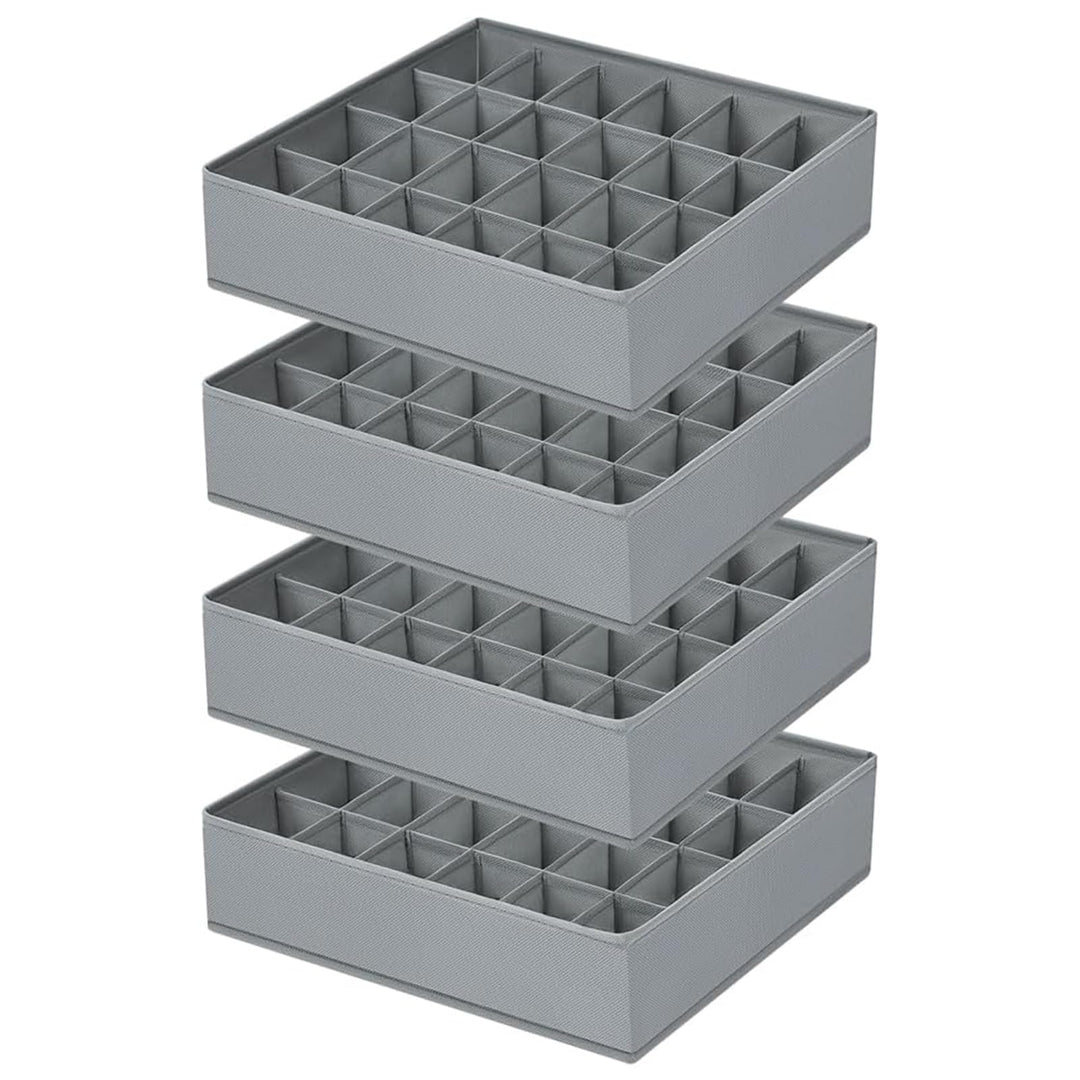 Homsorout 4 Stück Aufbewahrungsboxen 24 Zellen Schublade Organizer Faltbare kleiderschrank Schrank O