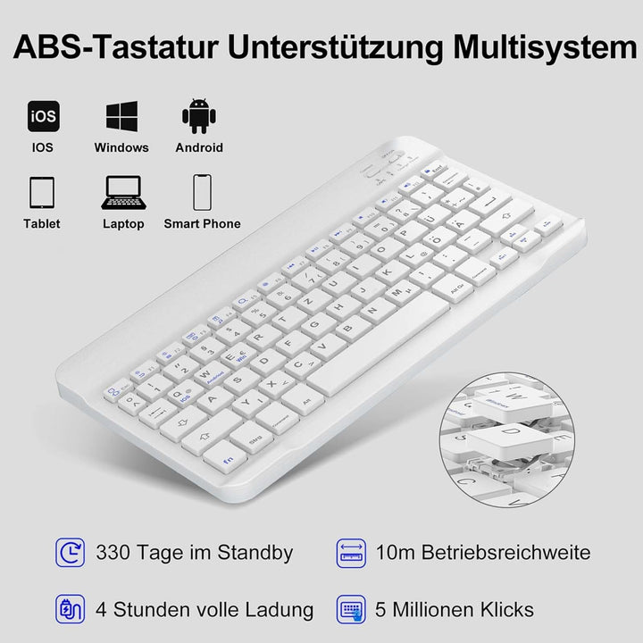 Tastatur Hülle für Samsung Galaxy Tab S6 Lite 10,4 Zoll (2024/2022/2020), Deutsches QWERTZ Magnetisc