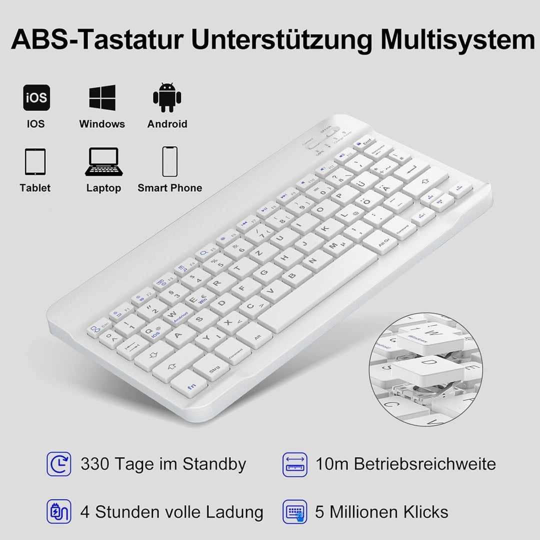 Tastatur Hülle für Samsung Galaxy Tab S6 Lite 10,4 Zoll (2024/2022/2020), Deutsches QWERTZ Magnetisc