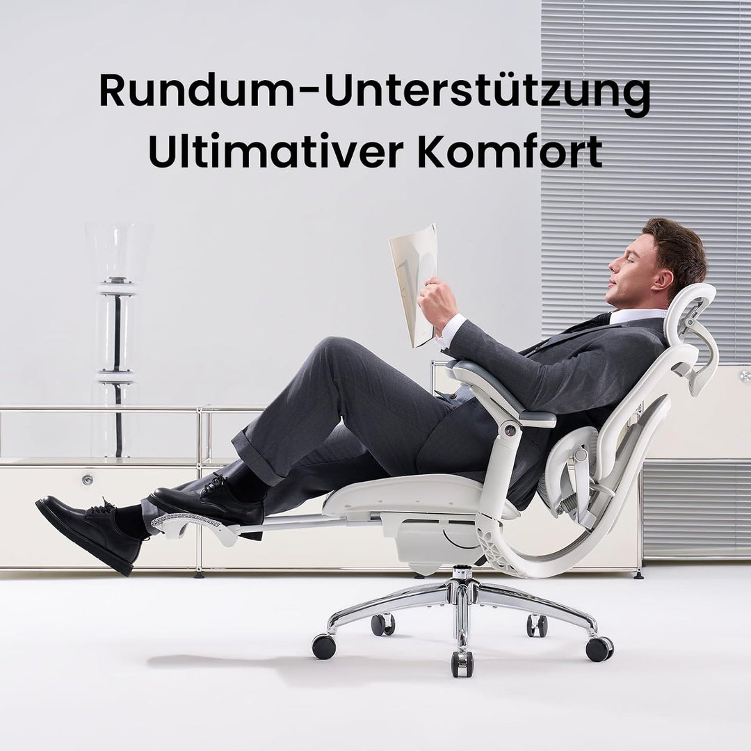 SIHOO Doro C300 V2 Ergonomischer Bürostuhl mit Fussstütze, Netz-Schreibtischstuhl mit 8D-Armlehnen,