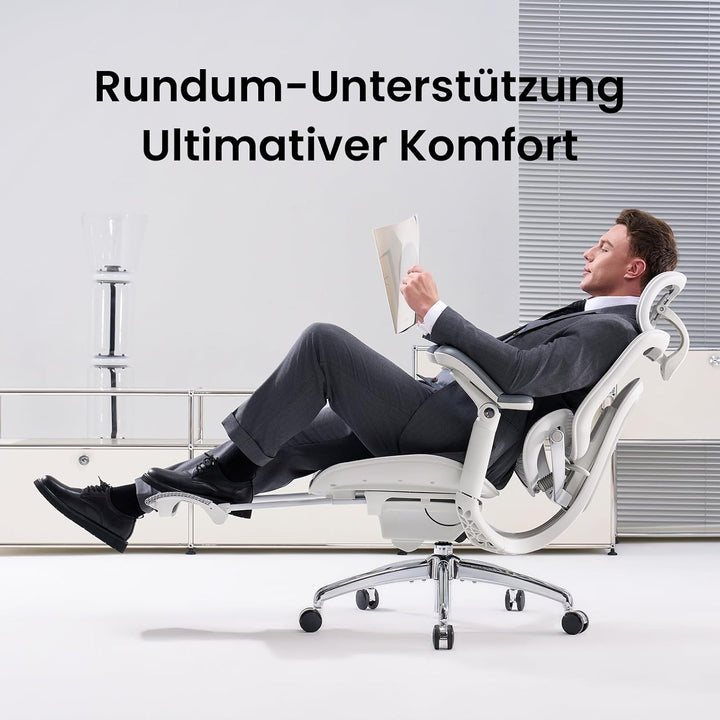 SIHOO Doro C300 V2 Ergonomischer Bürostuhl mit Fussstütze, Netz-Schreibtischstuhl mit 8D-Armlehnen,
