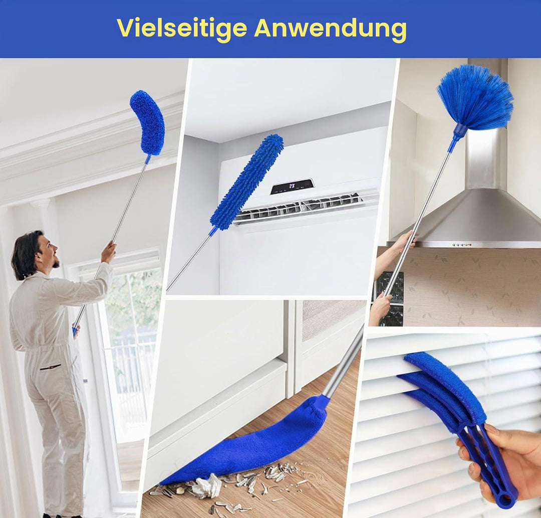Staubwedel mit Verlängerungsstange, Mikrofaser-Deckenventilator, Spinnennetz-Staubwedel für hohe Dec