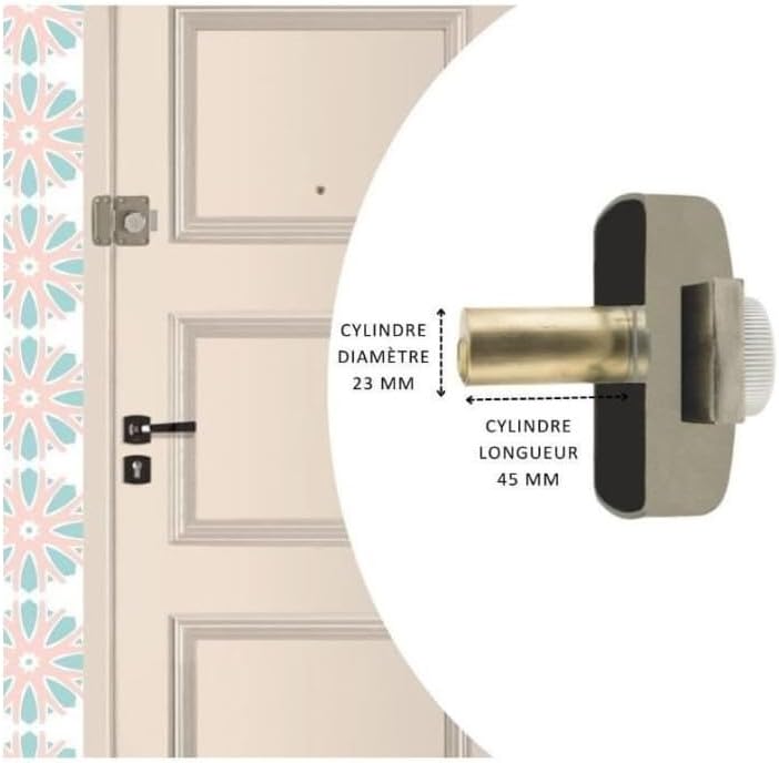 Yale YV25BT-45/SC Türschloss, Goldbraun, 45 mm Ø23 mm 1 Entriegelungsschloss 45mm Ø23mm, 1 Entriegel