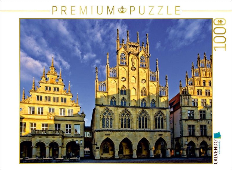 CALVENDO Puzzle Münster - Das Rathaus, EIN gotischer BAU aus der Mitte des 14. Jahrhunderts 1000 Tei