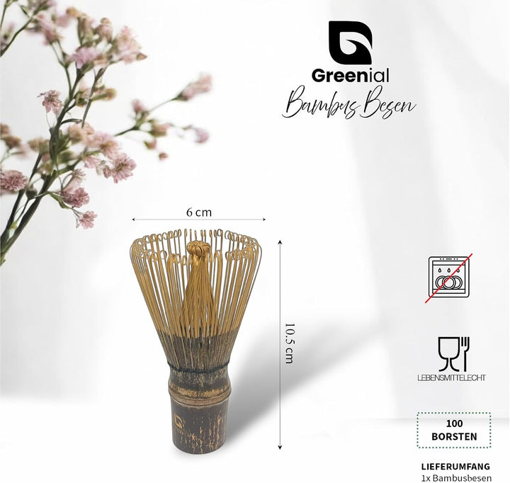 Japan Matcha Set 50g Ceremonial Matcha + Bambus Matchabesen Whisk