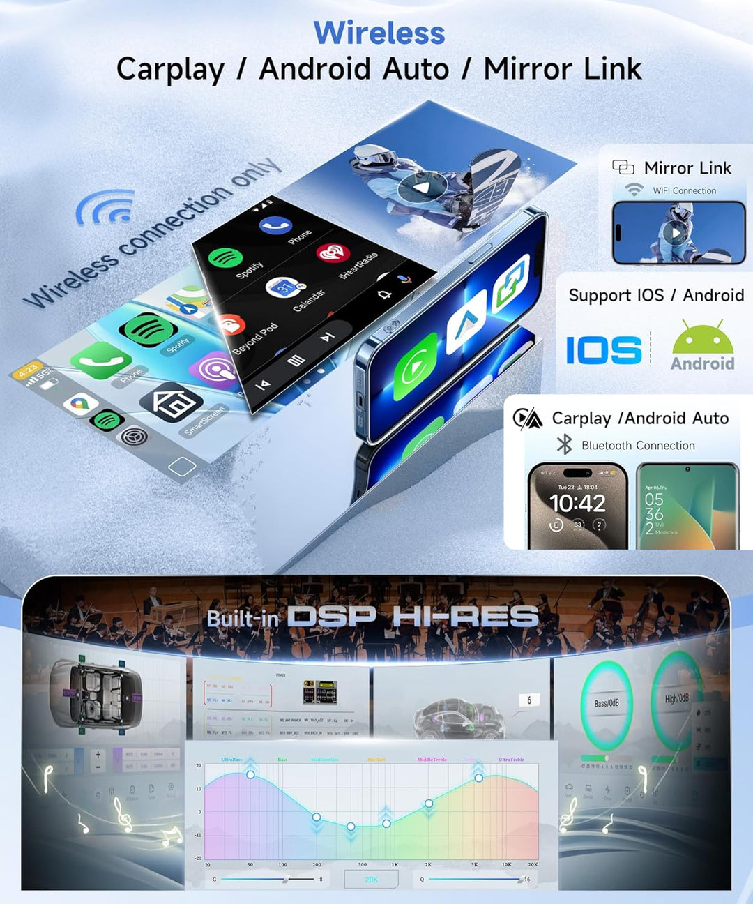 Autoradio 8 Kern Q-Snapdragon 4+64G Android 15 für VW Golf 5 6 Passat Jetta Caddy EOS T5 Tiguan Tour